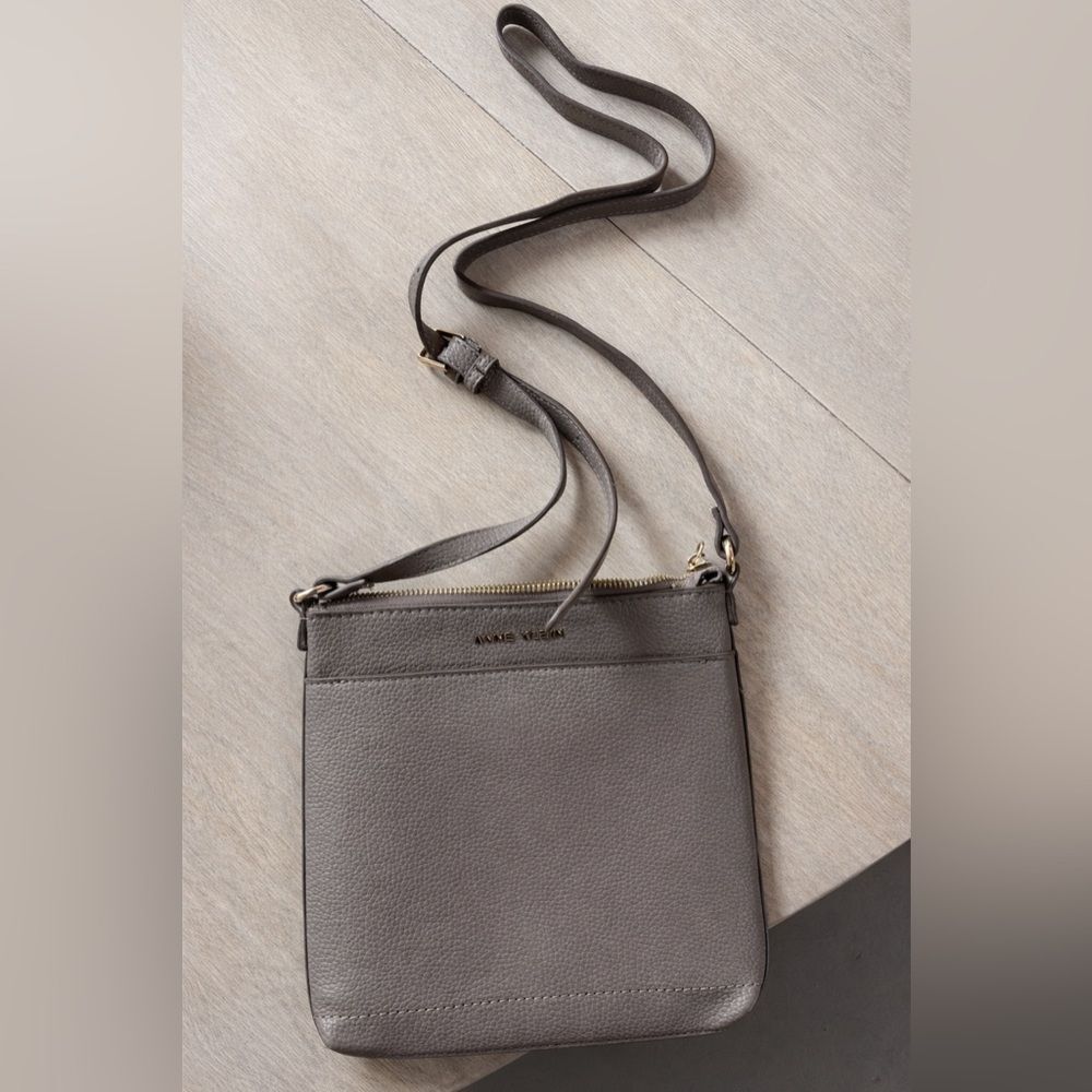 Anne Klein Taupe Crossbody Bag Womens Minimalist Handbag